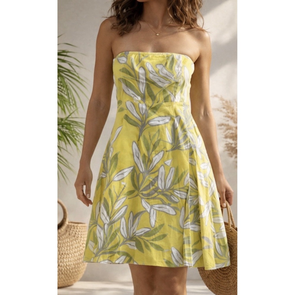 VTG Bitten Sarah Jessica Parker Yellow Dress Womens 12 Y2K Summer Casual
